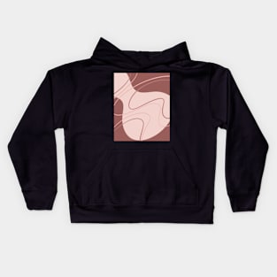 Red Wine and Light Red Geometric Art Shapes and Lines Kids Hoodie